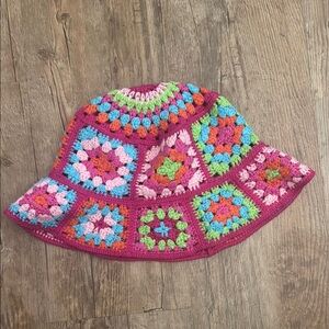 Multicolor Crochet Patchwork Bucket Hat